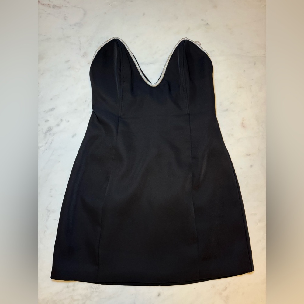 Meshki Madi Suiting Mini Dress With silver Diamante Rope in Black / Small